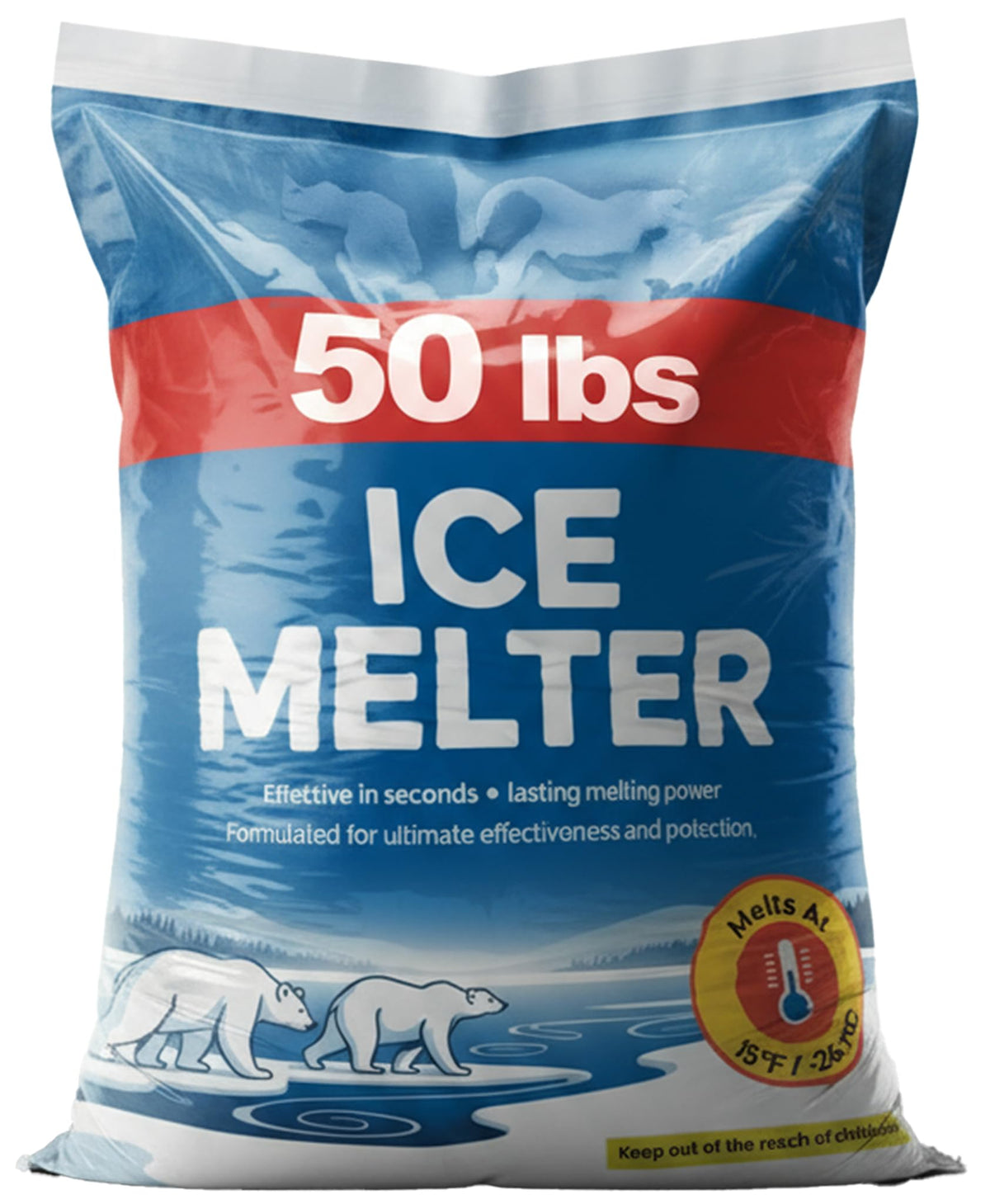 Ice Melt Safer for Concrete – Solar Salt & Glycol Blend, Effective to -15°F, 20 lb Bag