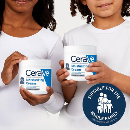 CeraVe Moisturizing Cream – 24-Hour Hydration with Ceramides & Hyaluronic Acid, Fragrance-Free, 19 fl oz