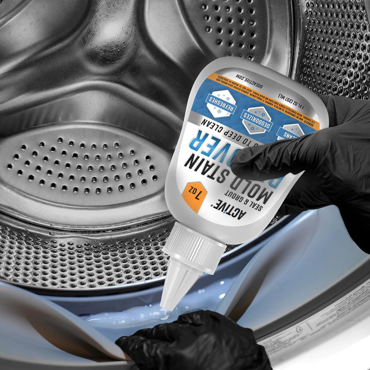 ACTIVE Mold & Mildew Stain Remover Gel – Clings to Vertical Surfaces, Eliminates Stains & Musty Odors