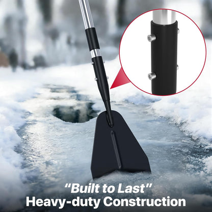 62" Serrated Ice Scraper & Chopper – Forged Steel Blade, Breaks Through Thick Ice on Driveways