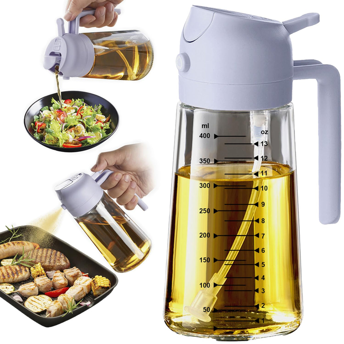 TrendPlain 16oz/470ml Glass Olive Oil Sprayer for Cooking