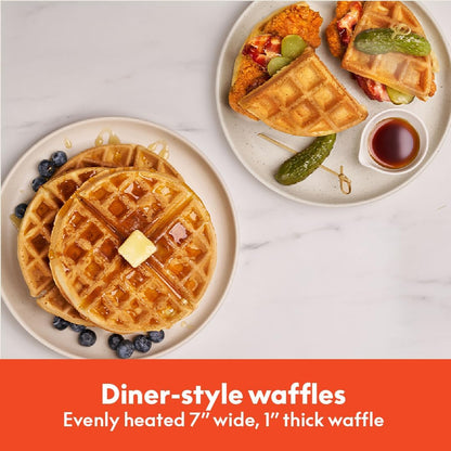 BELLA Flip & Store Belgian Waffle Maker – 1000W, Ceramic Nonstick, Compact Upright Storage