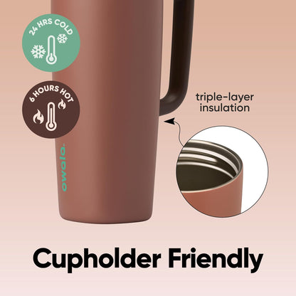 Owala SmoothSip Slider Stainless Steel Insulated Travel Mug with handle