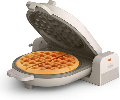 BELLA Flip & Store Belgian Waffle Maker – 1000W, Ceramic Nonstick, Compact Upright Storage