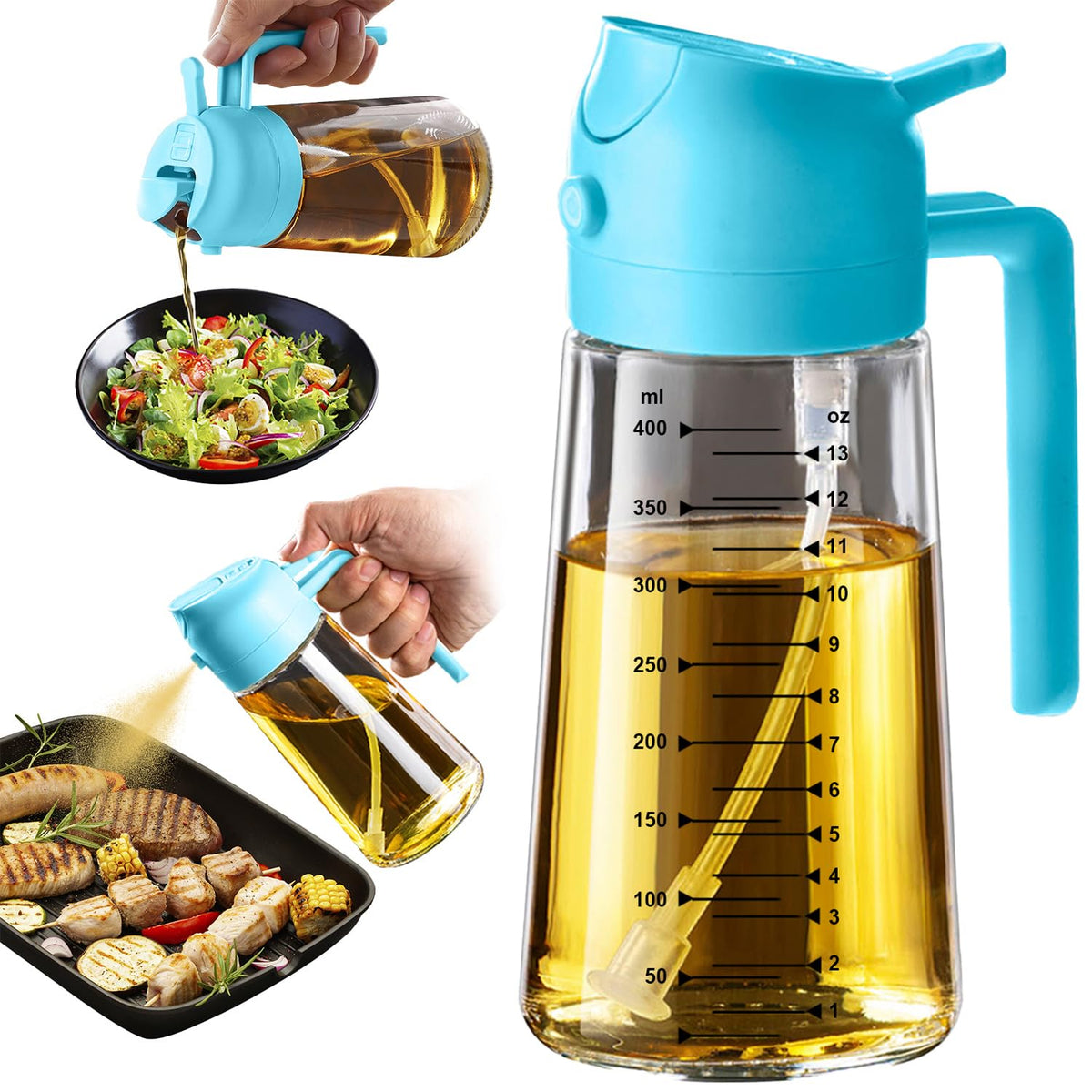 TrendPlain 16oz/470ml Glass Olive Oil Sprayer for Cooking
