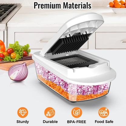 8 Blade All-in-1 Vegetable Chopper Mandoline Slicer with Container