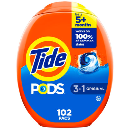 Tide PODS 3-in-1 Laundry Detergent Pacs – 112-Count, Stain Remover, Odor Fighter & Color Protector