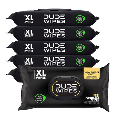 DUDE Wipes - Flushable Wipes - 6 Pack, 288 Wipes