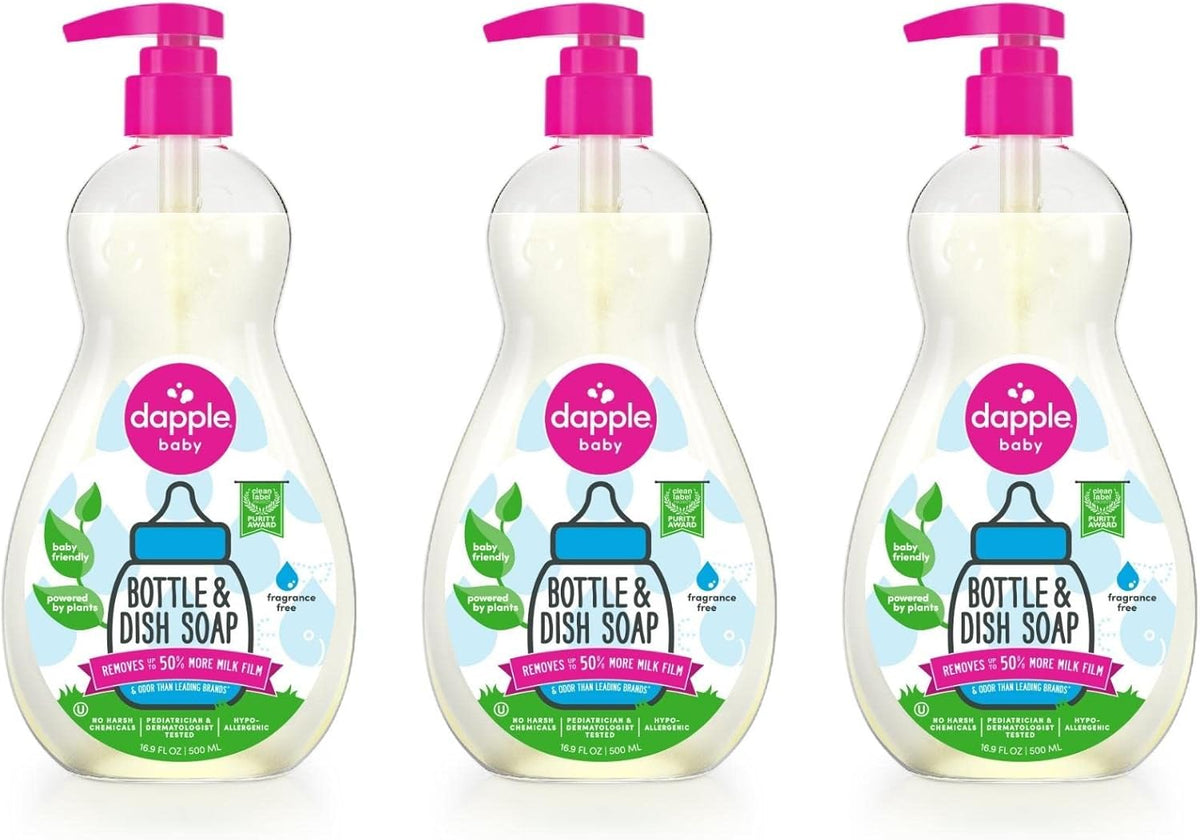 Dapple Baby Bottle Soap, 16.9 Fl Oz (Pack of 3)