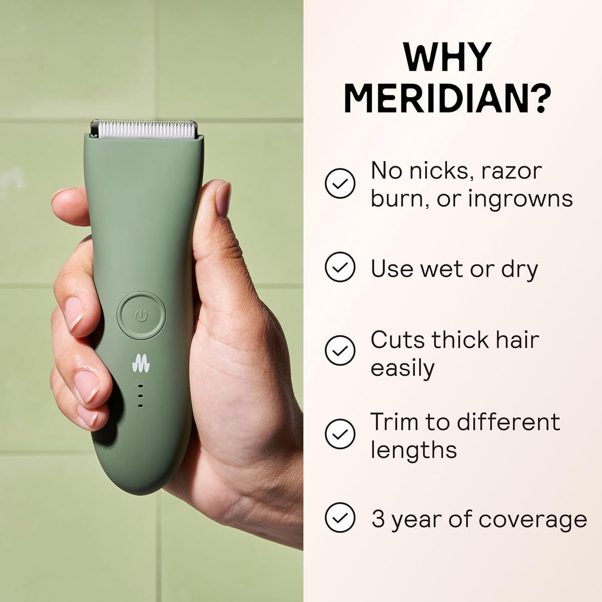 MERIDIAN The Trimmer Original - Body Hair Trimmer for Men