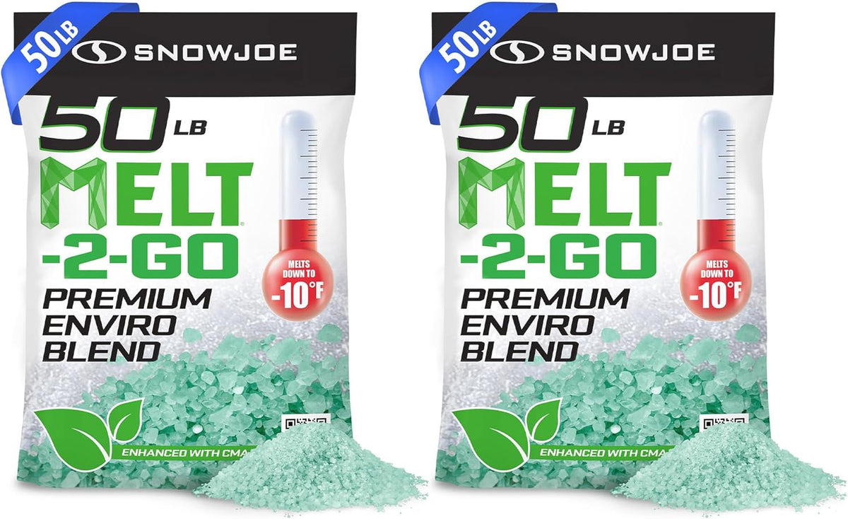 Snow Joe 2-Pack Premium Enviro Blend Ice Melt – Safer for Concrete & Pets, Effective to -15°F, 20 lb
