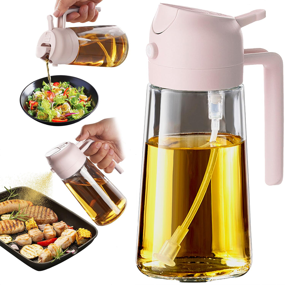 TrendPlain 16oz/470ml Glass Olive Oil Sprayer for Cooking