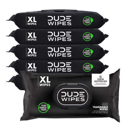 DUDE Wipes - Flushable Wipes - 6 Pack, 288 Wipes