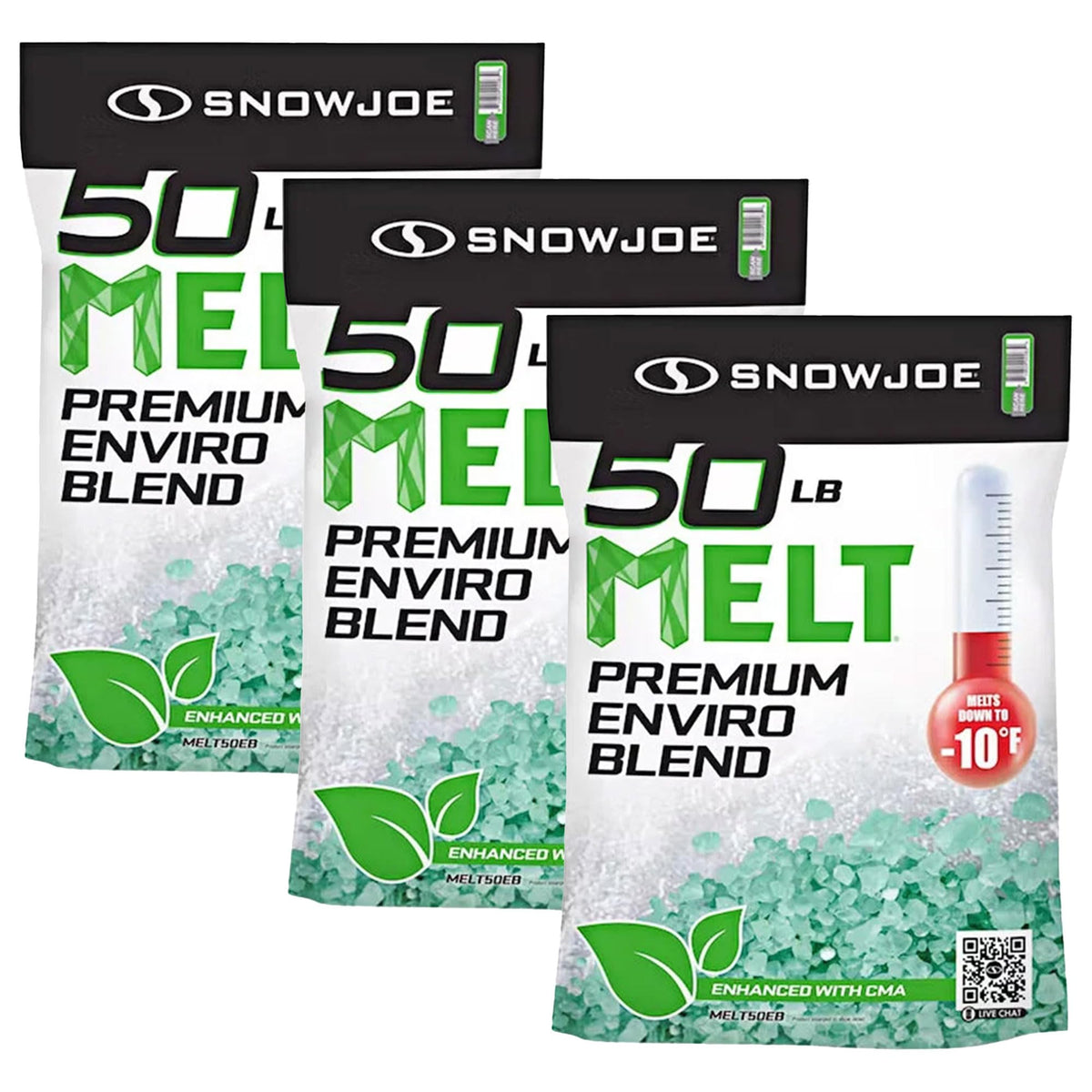 Snow Joe 2-Pack Premium Enviro Blend Ice Melt – Safer for Concrete & Pets, Effective to -15°F, 20 lb