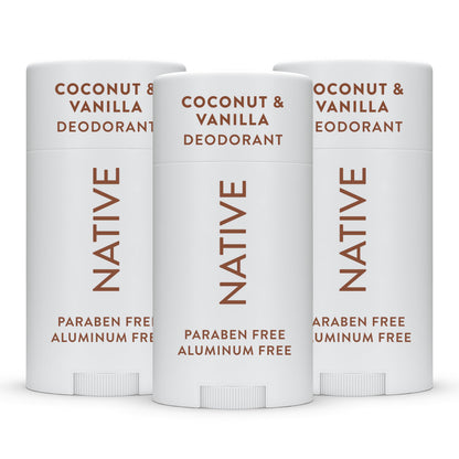 Native Aluminum-Free Deodorant – Coconut & Vanilla Scent, Naturally Derived, For Men & Women