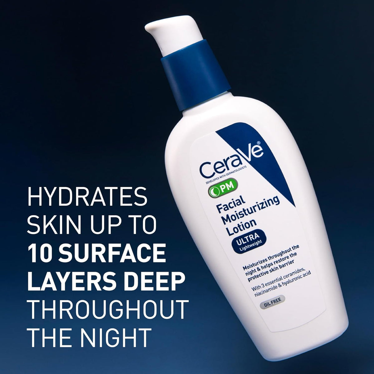 CeraVe PM Facial Moisturizing Lotion – Oil-Free Night Lotion with Ceramides & Niacinamide