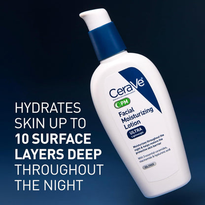 CeraVe PM Facial Moisturizing Lotion – Oil-Free Night Lotion with Ceramides & Niacinamide