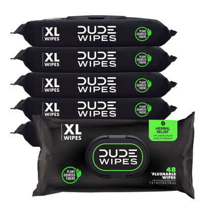 DUDE Wipes - Flushable Wipes - 6 Pack, 288 Wipes