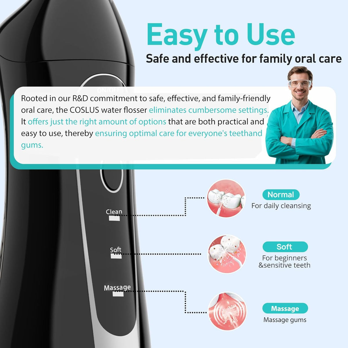 COSLUS Water Dental Flosser Teeth Pick