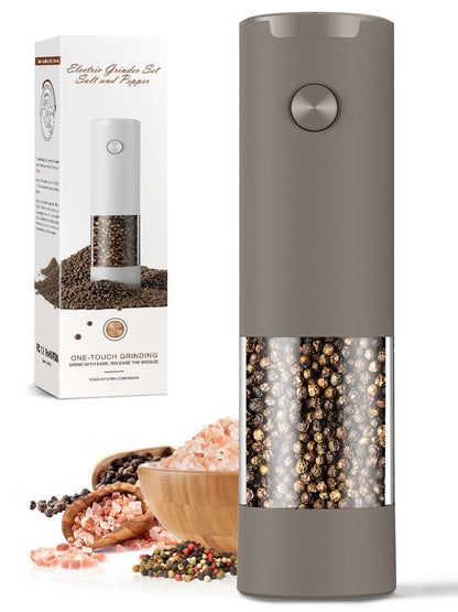 ioion Electric Salt & Pepper Grinder Set – 5 Grind Settings, LED Light, One-Hand Operation