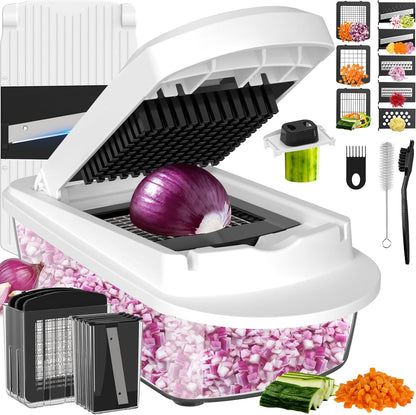 8 Blade All-in-1 Vegetable Chopper Mandoline Slicer with Container