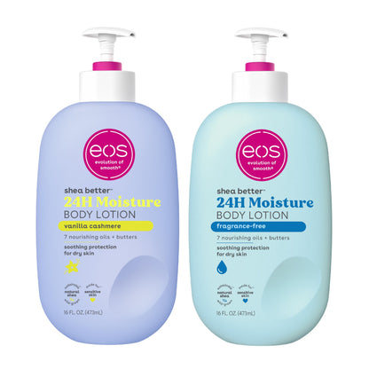 eos Shea Better Body Lotion – Vanilla Cashmere, 24-Hour Moisture, Non-Greasy, 16 fl oz