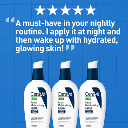 CeraVe PM Facial Moisturizing Lotion – Oil-Free Night Lotion with Ceramides & Niacinamide