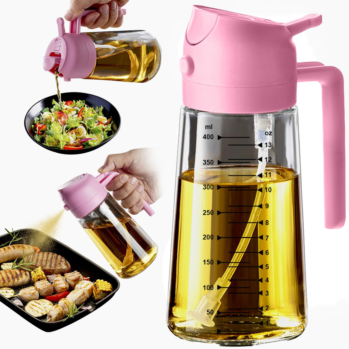 TrendPlain 16oz/470ml Glass Olive Oil Sprayer for Cooking