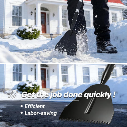 62" Serrated Ice Scraper & Chopper – Forged Steel Blade, Breaks Through Thick Ice on Driveways