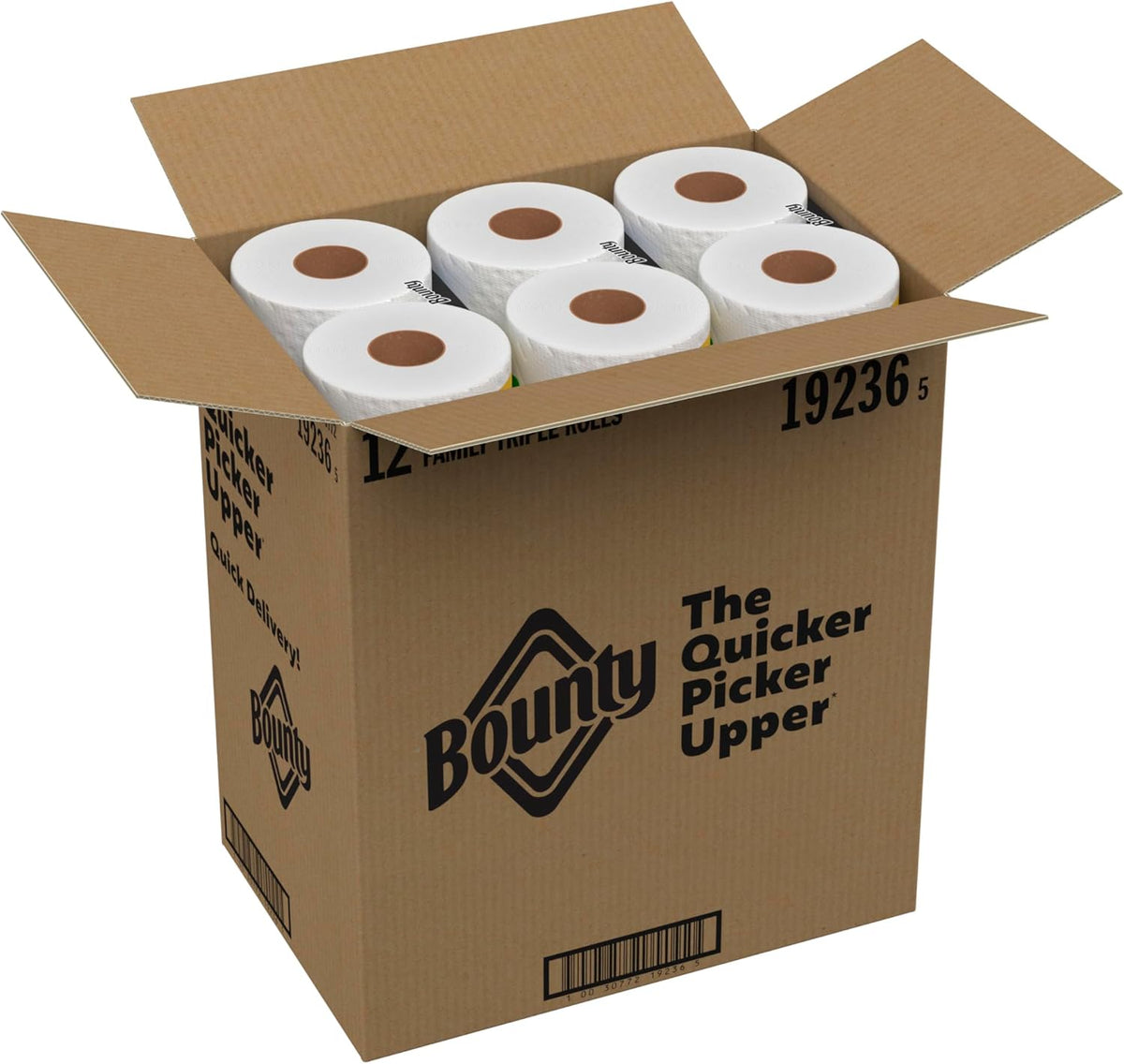 Bounty Quick-Size Paper Towels – 12 Triple Rolls (= 40+ Regular Rolls), 2X More Absorbent