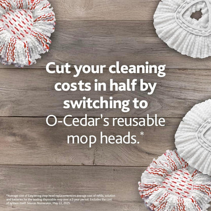 O-Cedar EasyWring Microfiber Spin Mop & Bucket System – Hands-Free Wringing, Machine-Washable Mop Head