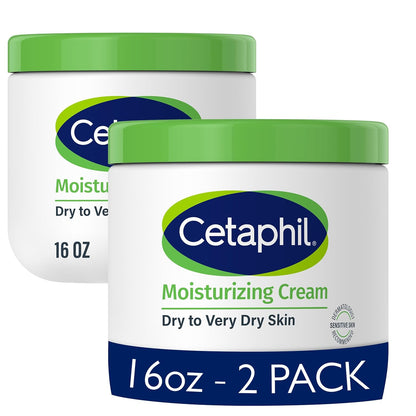 Cetaphil Moisturizing Cream for Dry to Very Dry Skin – 48-Hour Hydration, Fragrance-Free, 16 fl oz