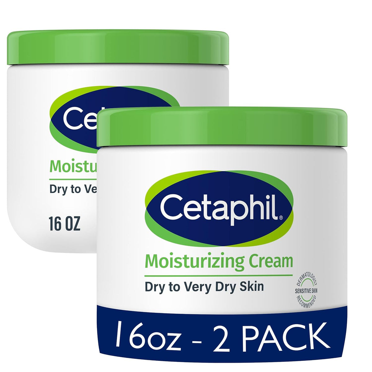 Cetaphil Moisturizing Cream for Dry to Very Dry Skin – 48-Hour Hydration, Fragrance-Free, 16 fl oz