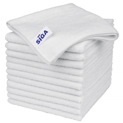 MR.SIGA Microfiber Cleaning Cloths – 12-Pack, Lint-Free, Ultra-Soft, 32x32 cm