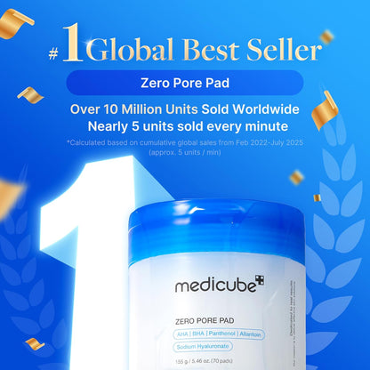 medicube Zero Pore Toner Pads 2.0 – AHA/BHA Exfoliating Pore Pads with Lavender Extract