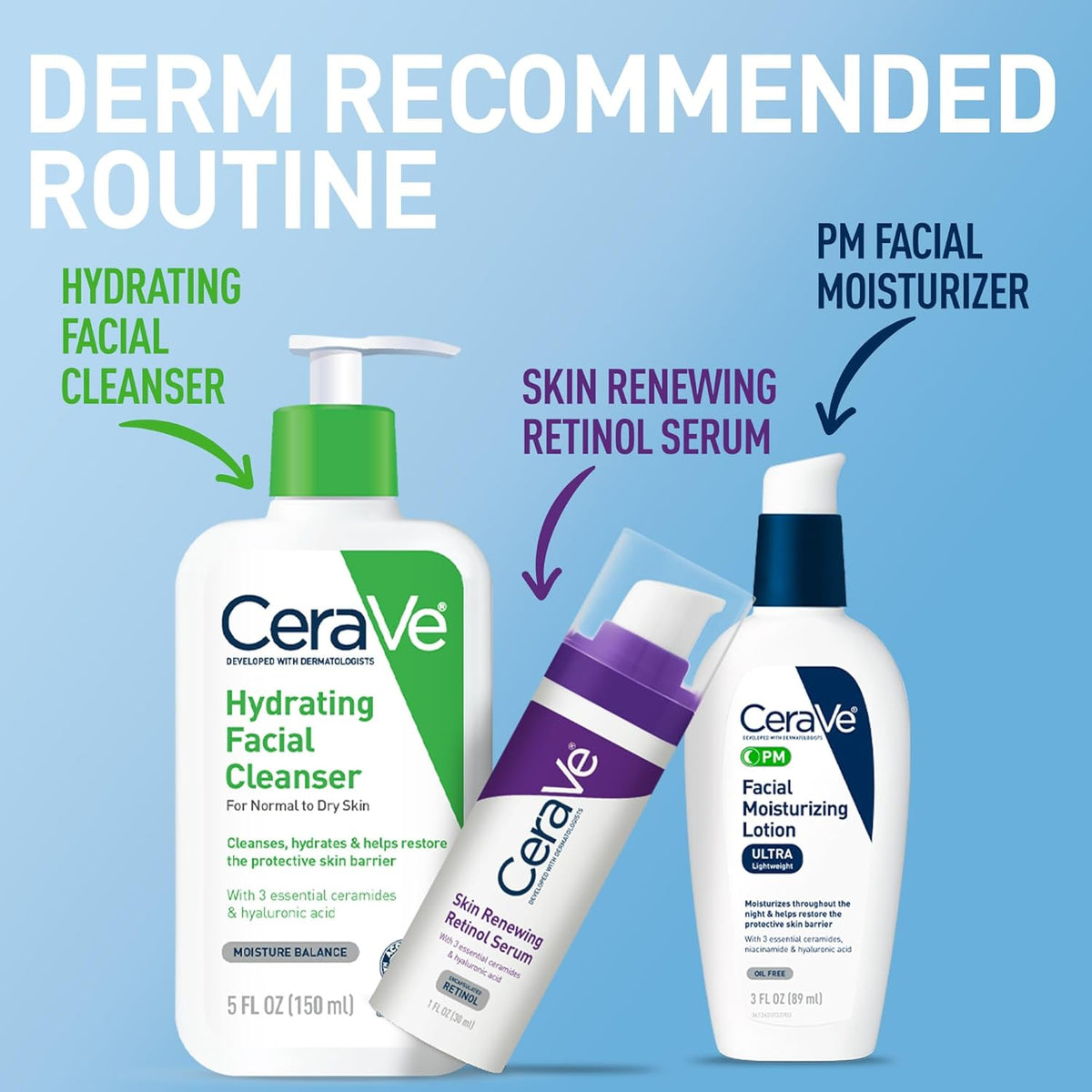 CeraVe PM Facial Moisturizing Lotion – Oil-Free Night Lotion with Ceramides & Niacinamide