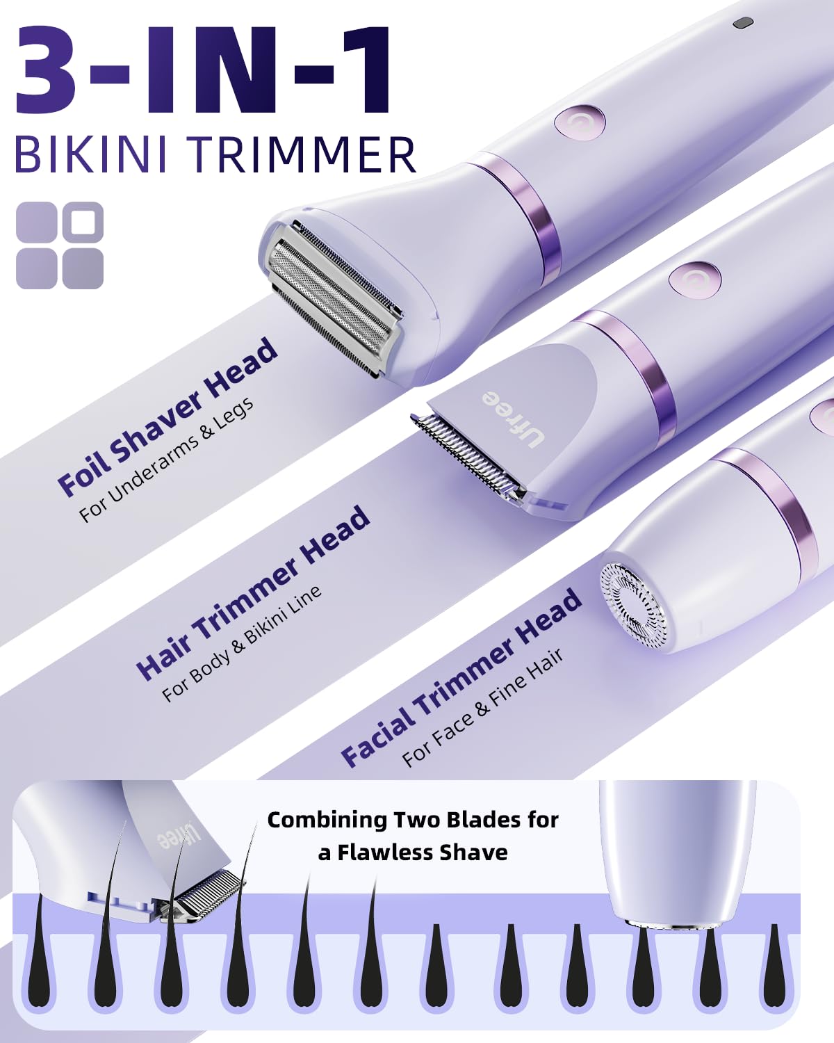 Ufree Bikini Trimmer Electric Razors for Women