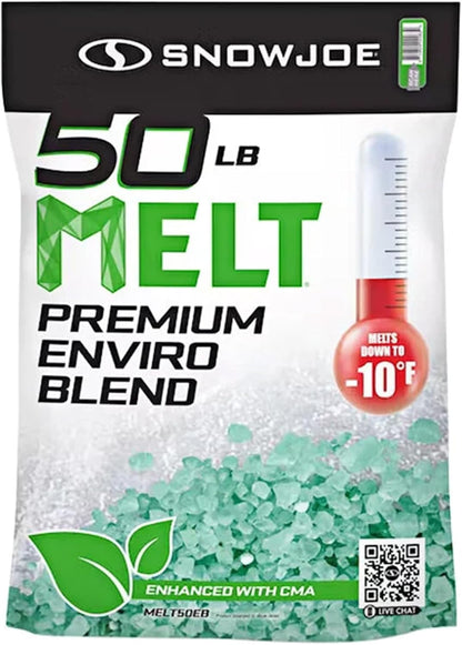 Snow Joe 2-Pack Premium Enviro Blend Ice Melt – Safer for Concrete & Pets, Effective to -15°F, 20 lb