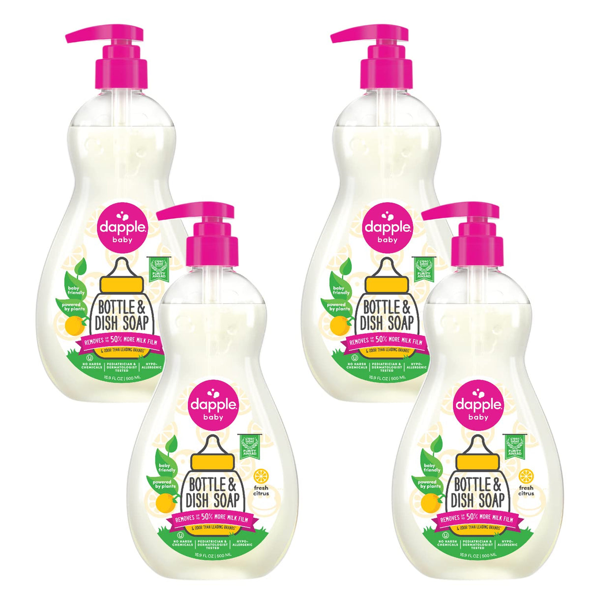 Dapple Baby Bottle Soap, 16.9 Fl Oz (Pack of 3)