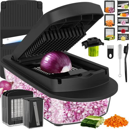 8 Blade All-in-1 Vegetable Chopper Mandoline Slicer with Container