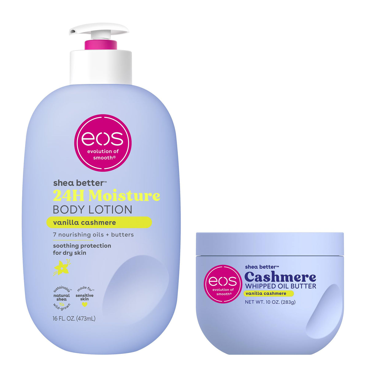 eos Shea Better Body Lotion – Vanilla Cashmere, 24-Hour Moisture, Non-Greasy, 16 fl oz