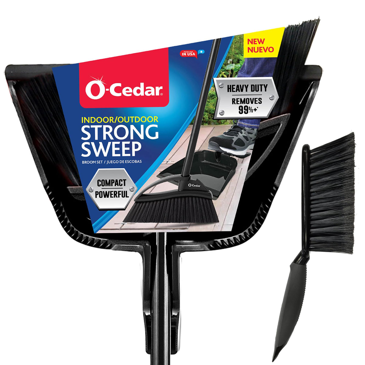 O-Cedar Sweep & Trap Broom with Step-On Dustpan – Wave Bristles Trap 99% of Dust & Dirt