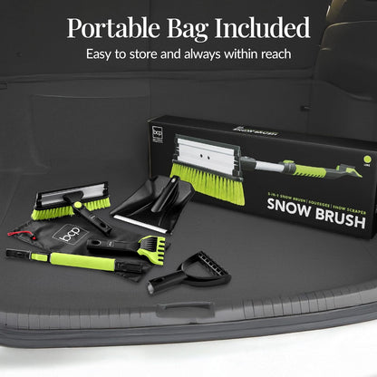 Best Choice Products 4-in-1 Snow Brush with Shovel – Telescoping Handle, Scraper, Squeegee & Carry Bag