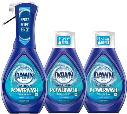 Dawn Platinum Powerwash Dish Spray – Concentrated Multi-Surface Cleaner, Removes 99% of Grease