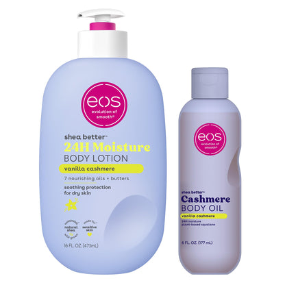 eos Shea Better Body Lotion – Vanilla Cashmere, 24-Hour Moisture, Non-Greasy, 16 fl oz