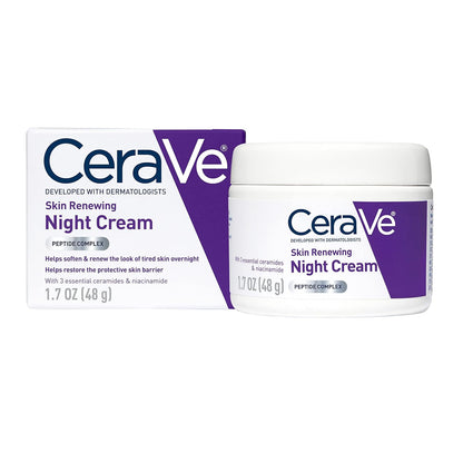 CeraVe Skin Renewing Night Cream – Peptides, Hyaluronic Acid & 3 Ceramides, Fragrance-Free