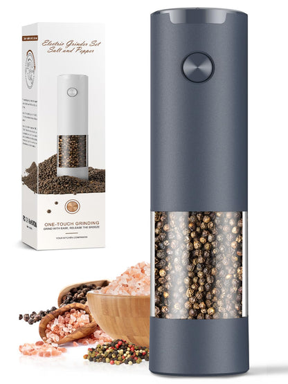 ioion Electric Salt & Pepper Grinder Set – 5 Grind Settings, LED Light, One-Hand Operation