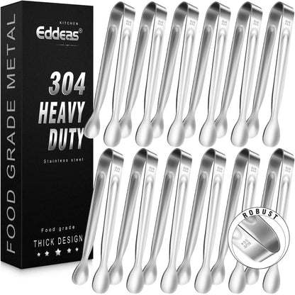 EDDEAS Stainless Steel Kitchen Tongs Set – Heat Resistant to 600°F, Locking, Set of 3 (7", 9", 12")