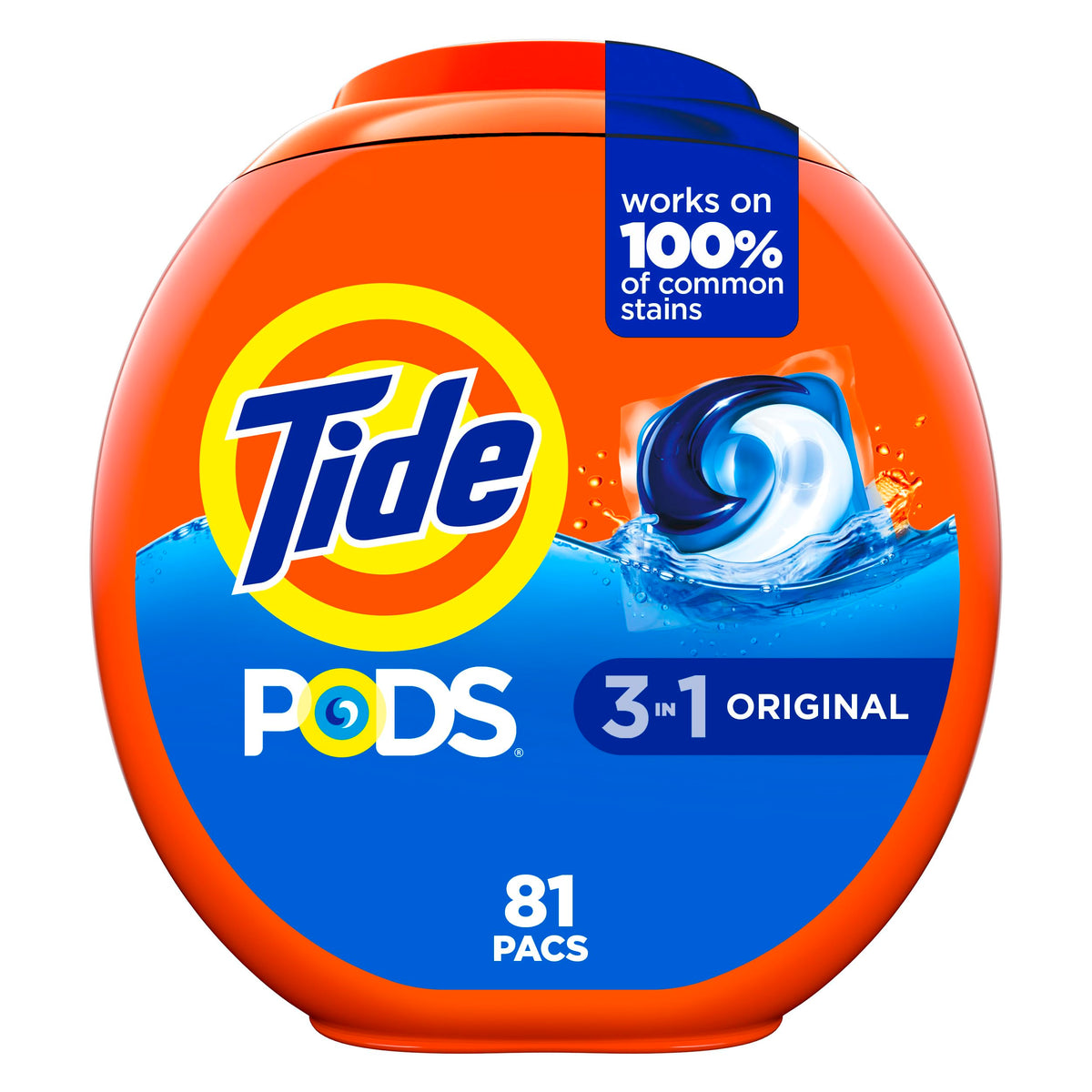 Tide PODS 3-in-1 Laundry Detergent Pacs – 112-Count, Stain Remover, Odor Fighter & Color Protector