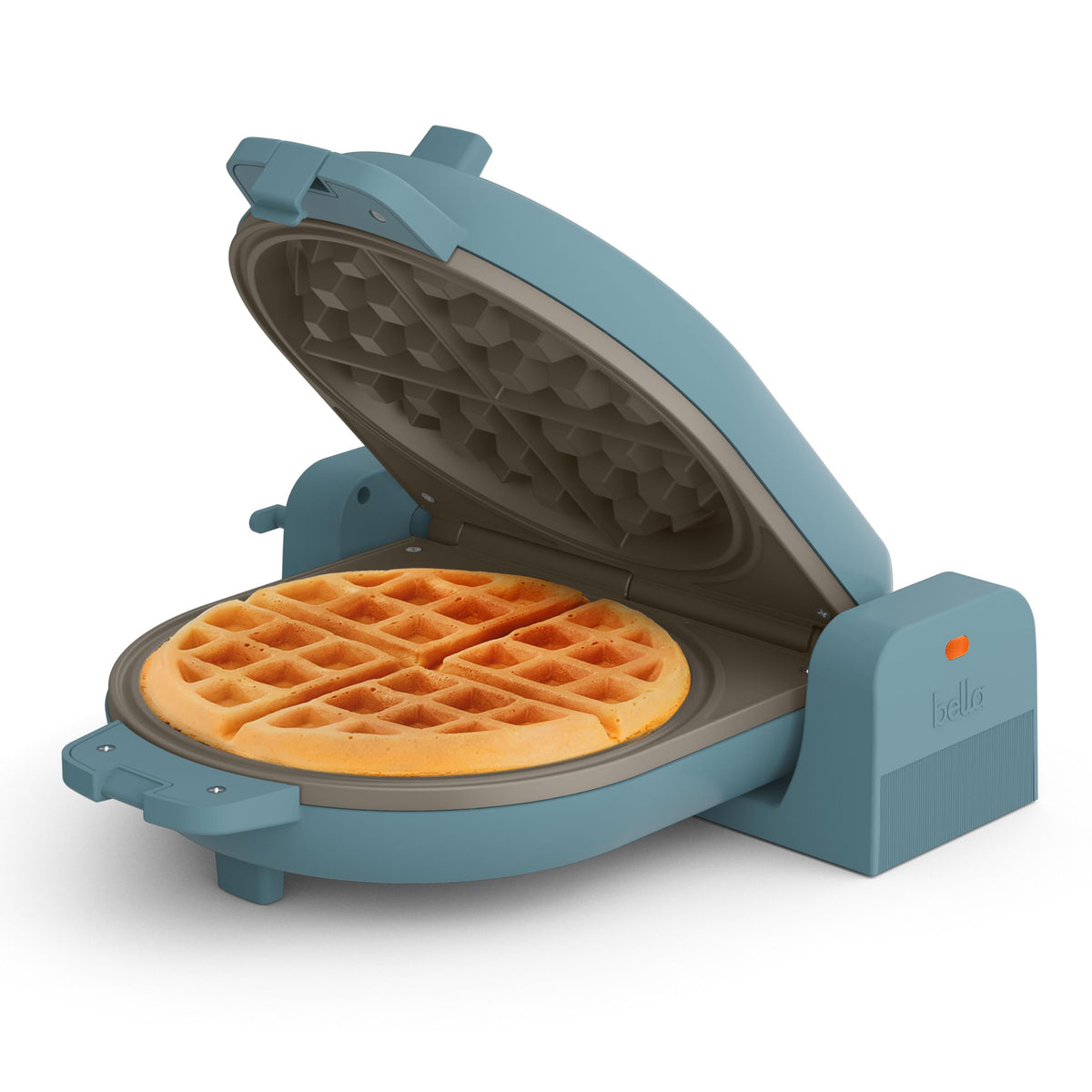BELLA Flip & Store Belgian Waffle Maker – 1000W, Ceramic Nonstick, Compact Upright Storage